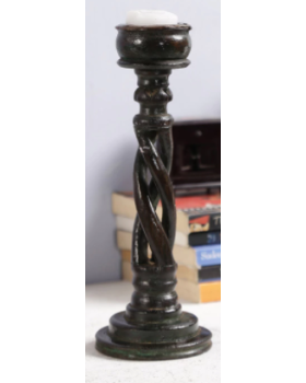SPIRAL SOLID WOOD CANDLE STAND (BLACK) SPIRAL SOLID WOOD CANDLE STAND (BLACK)